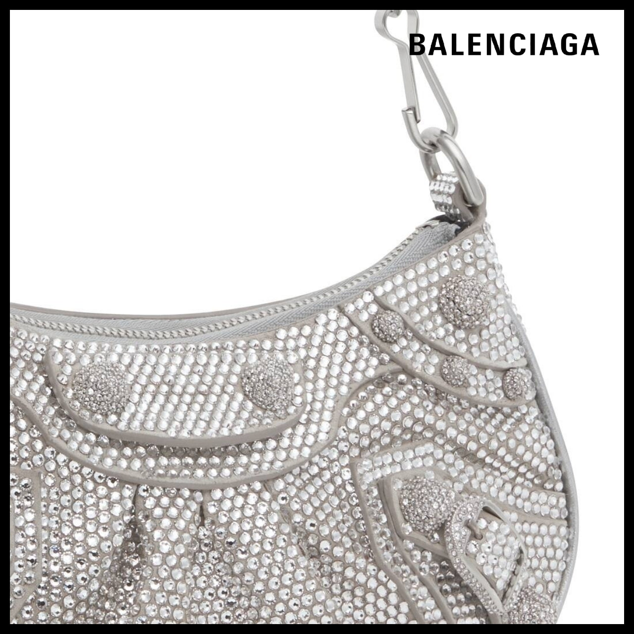 【BALENCIAGA】Le Cagole Mini Bag With Chain And Rhinestones