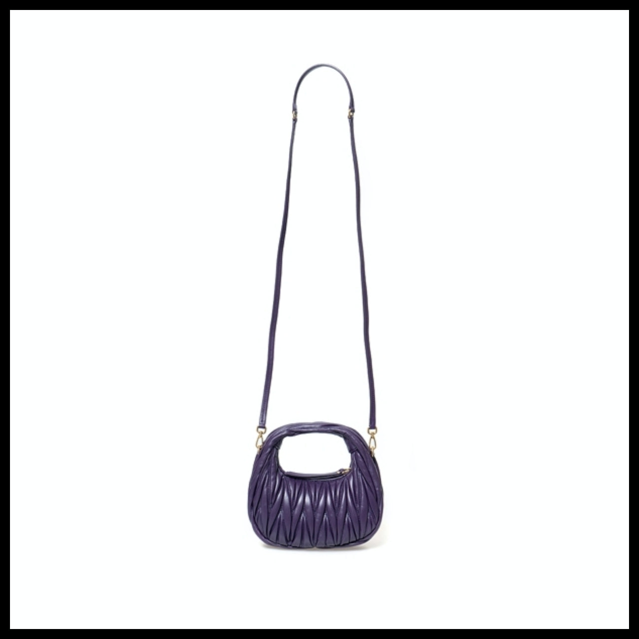 【Miu Miu】Wander Matelasse Nappa Leather Mini Hobo Bag