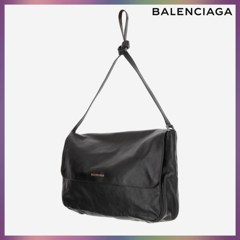 【BALENCIAGA】 GRUNGE LEATHER MEDIUM CROSSBODY BAG