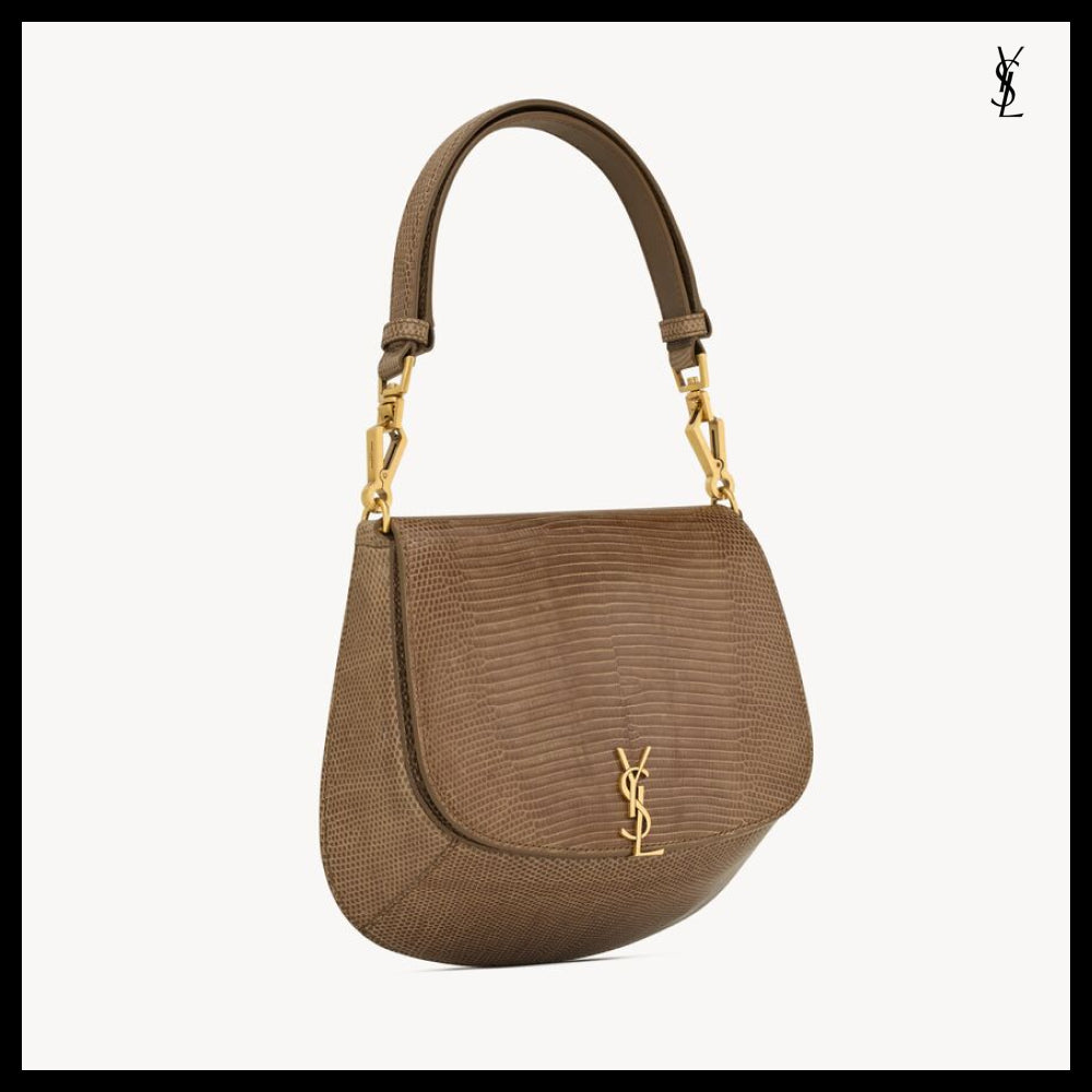 【Saint Laurent】Mini Lizard Leather VOLTAIRE Top Handle Bag