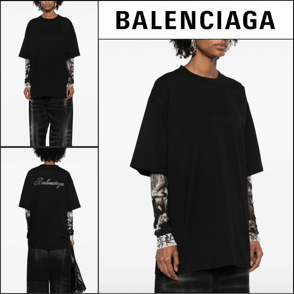【BALENCIAGA】Handwritten T-Shirt Large Fit Black
