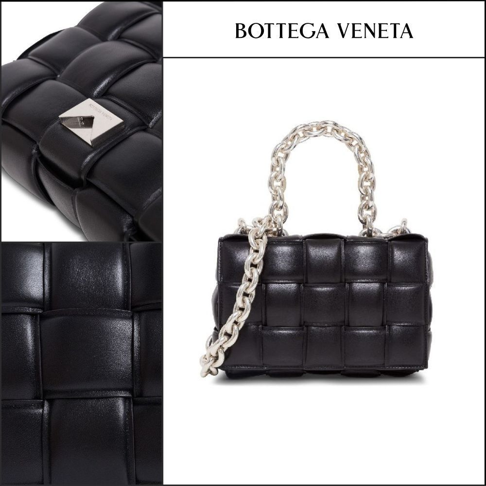 【BOTTEGA VENETA】Padded Leather Chain Cassette Bag Black