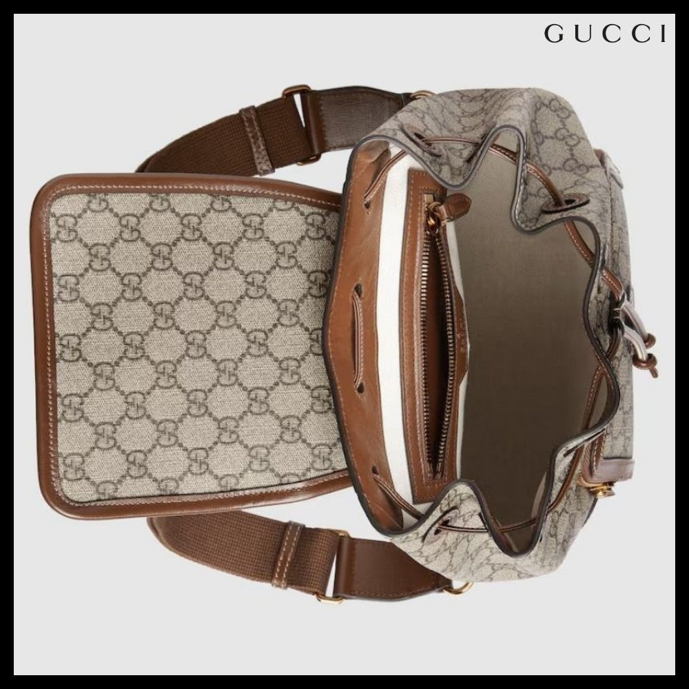 【GUCCI】Interlocking Supreme Pattern Leather Backpack