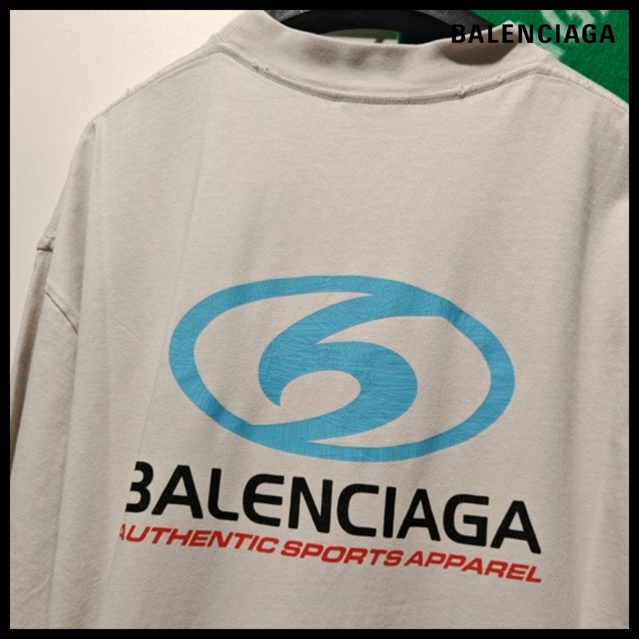 【BALENCIAGA】Surfer Logo Cotton T-Shirt Medium Fit White
