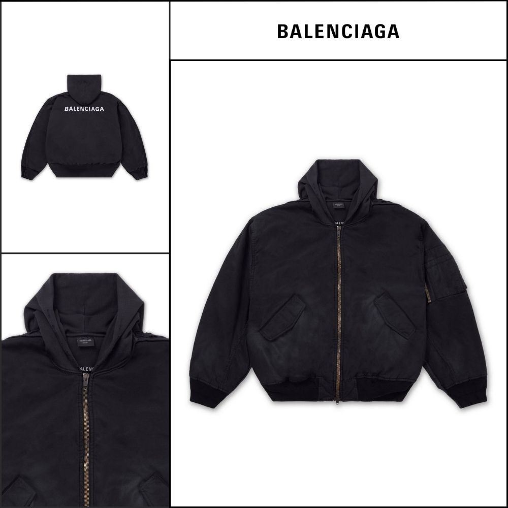 【BALENCIAGA】Hybrid Bomber Jacket Black