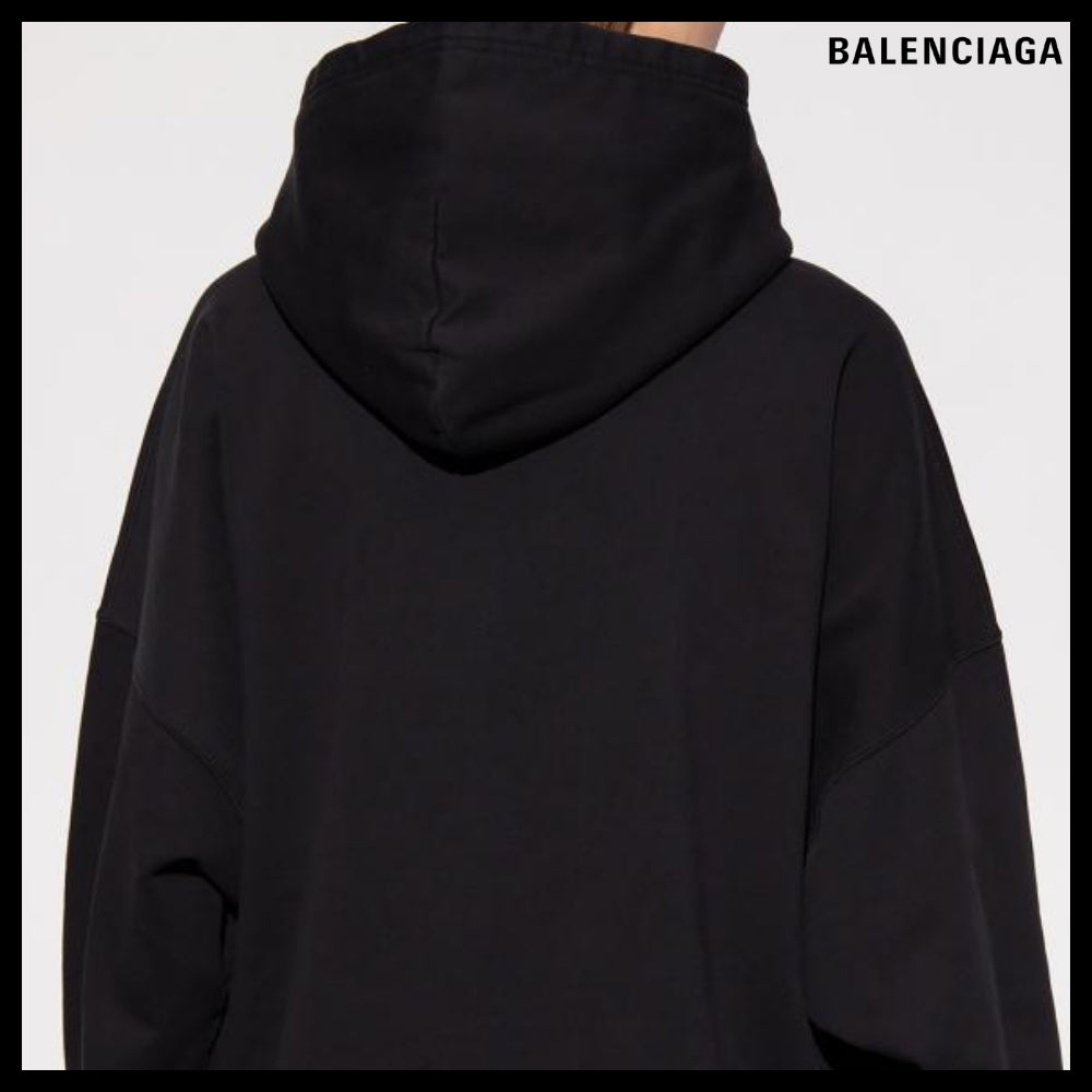 【BALENCIAGA】Cities Paris Hoodie Wide Fit Black