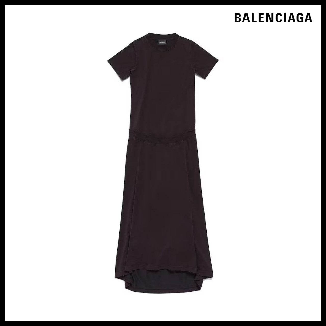 【BALENCIAGA】Patched T-Shirt Dress Black
