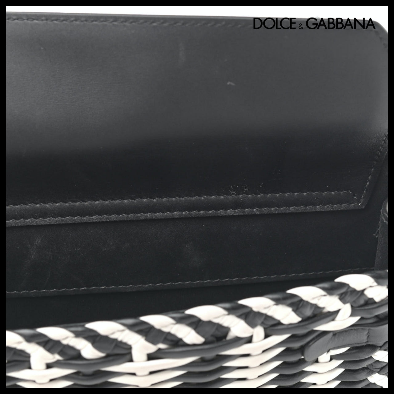 【Dolce & Gabbana】M Sicily 58 Bag Woven Bappa Black White