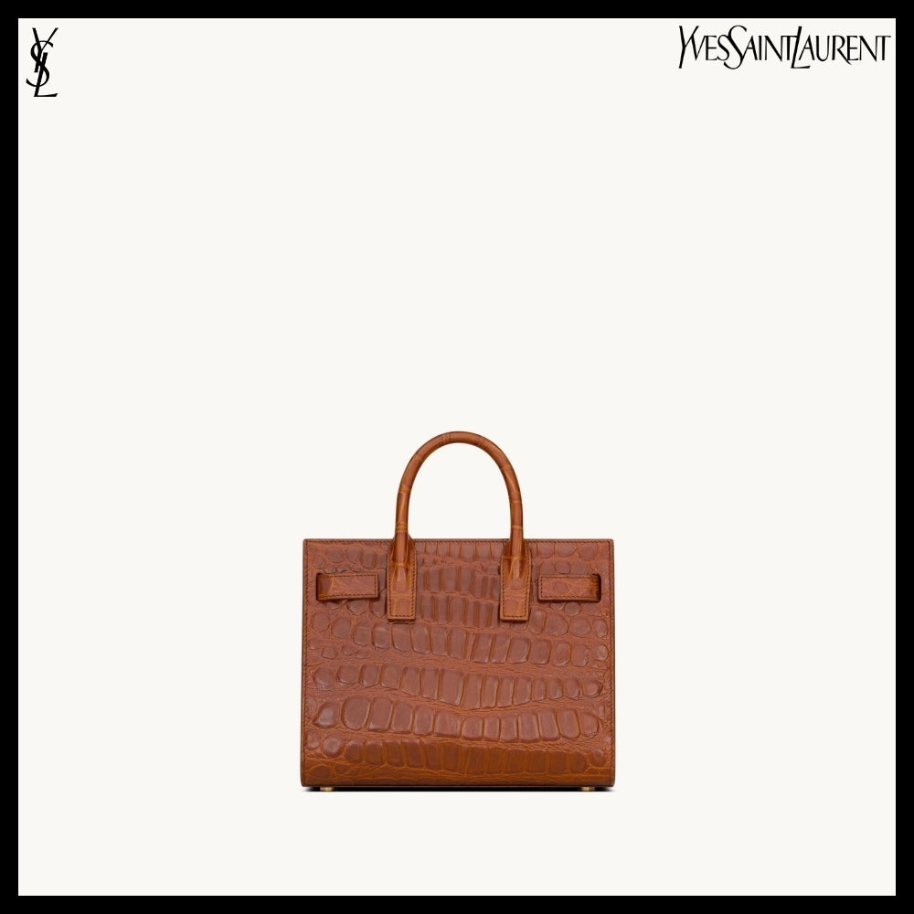 【Saint Laurent】Embossed Crocodile Leather SAC DE JOUR Bag