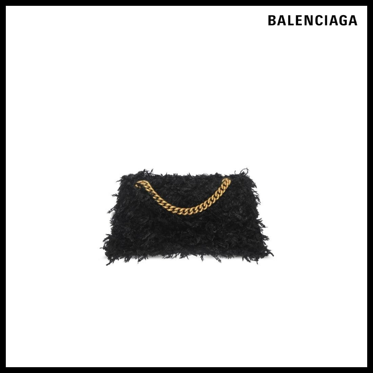 【BALENCIAGA】Crush Small Chain Bag with Fabric Feathers