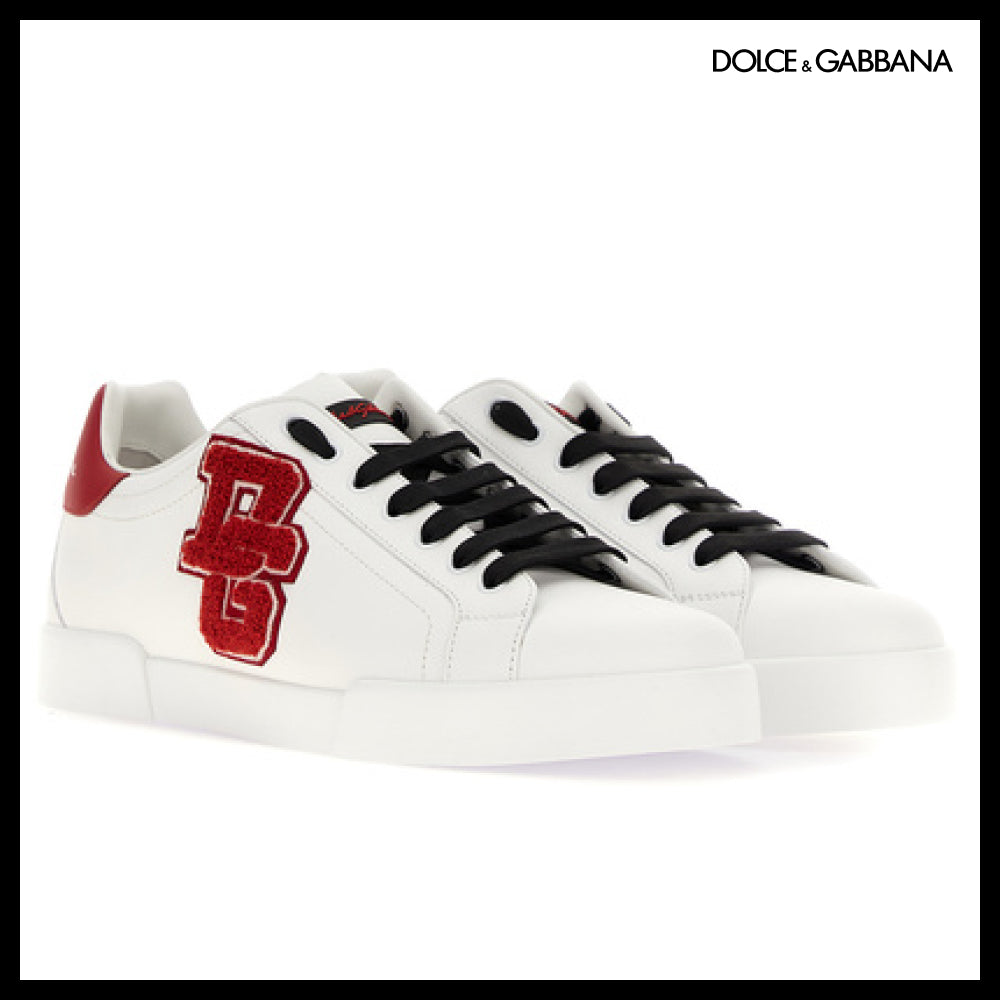 【Dolce & Gabbana】LEATHER SNEAKERS DG LOGO