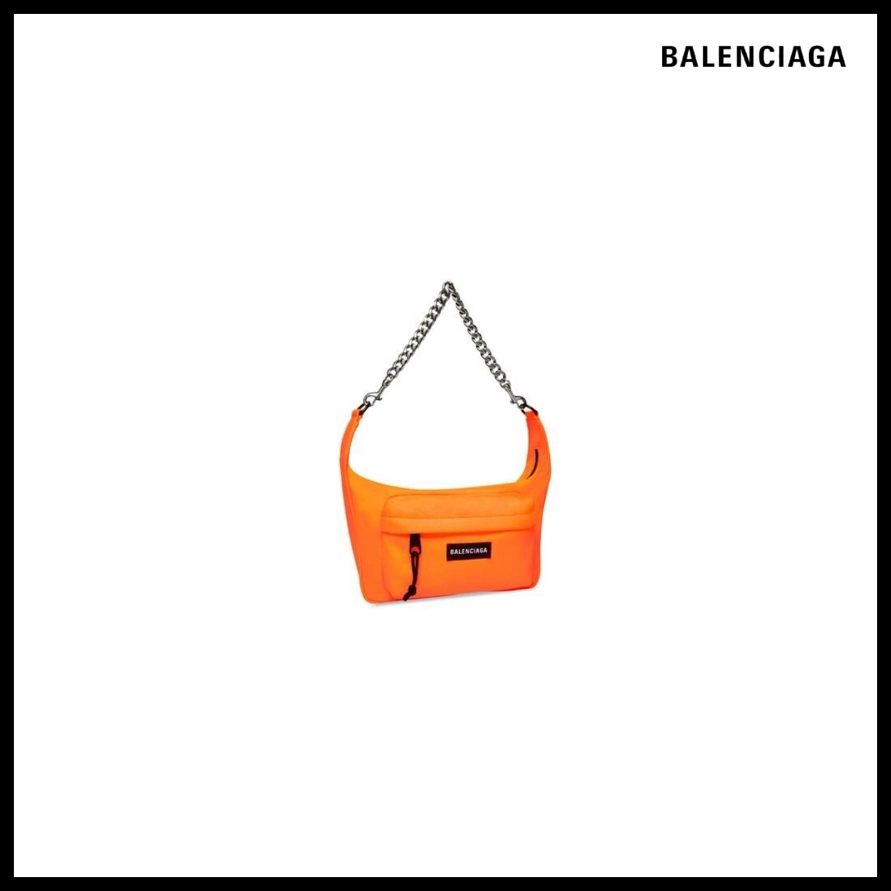 【BALENCIAGA】Raver Medium Bag with Chain in Fluo Orange