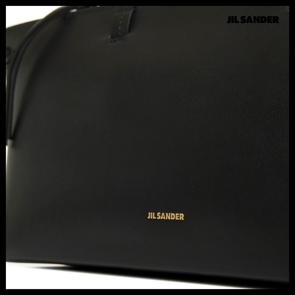 【JIL SANDER】Logo Lettered Leather Tote