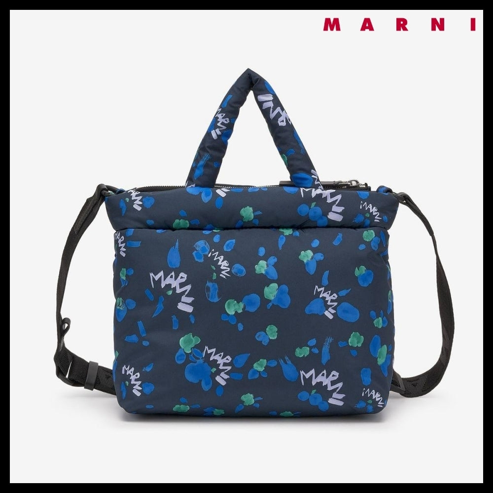 【MARNI】ナイロン トートバッグ - インク