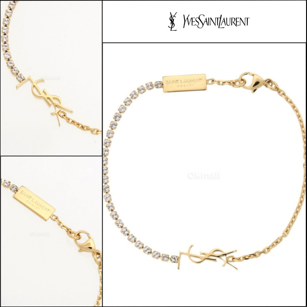 【SAINT LAURENT PARIS】Metal CASSANDRE Charm Bracelet