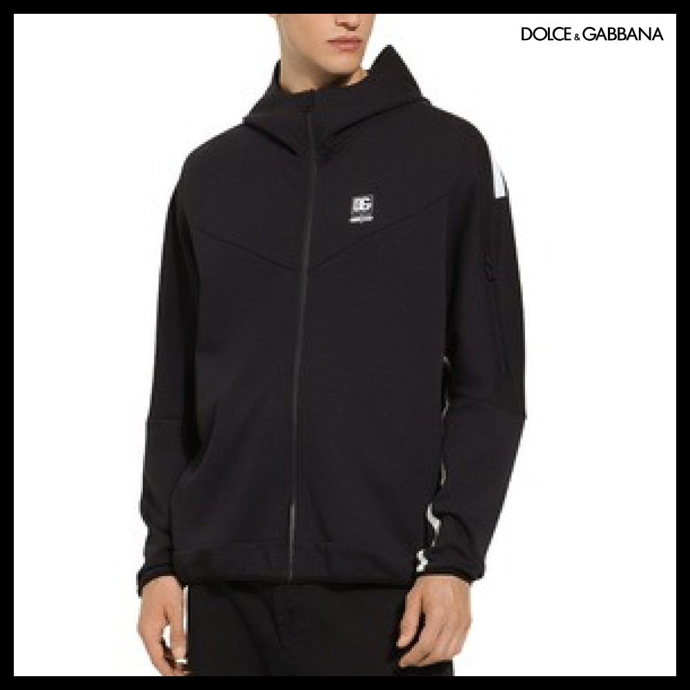 【Dolce & Gabbana】ZIP-UP HOODIE WITH MARINA PRINT