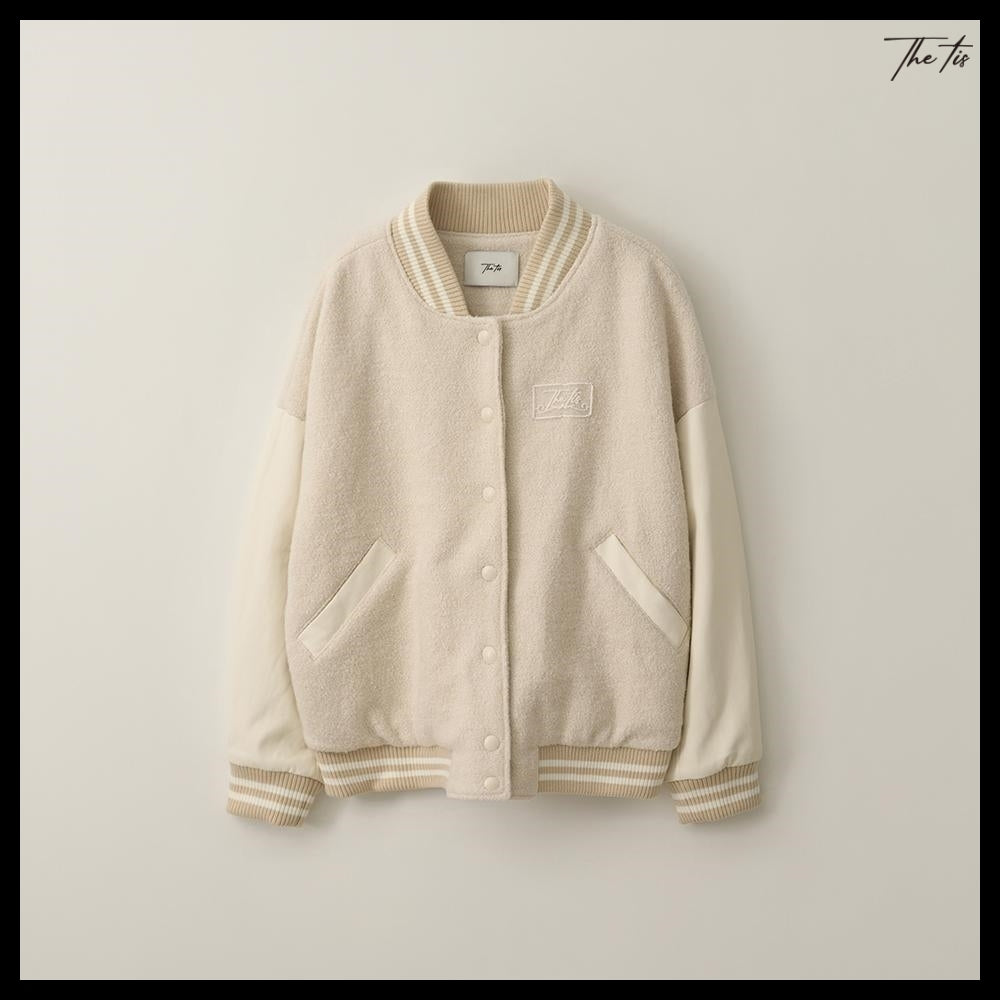 【The tis】Angel Pearl Varsity Jacket 2Colors