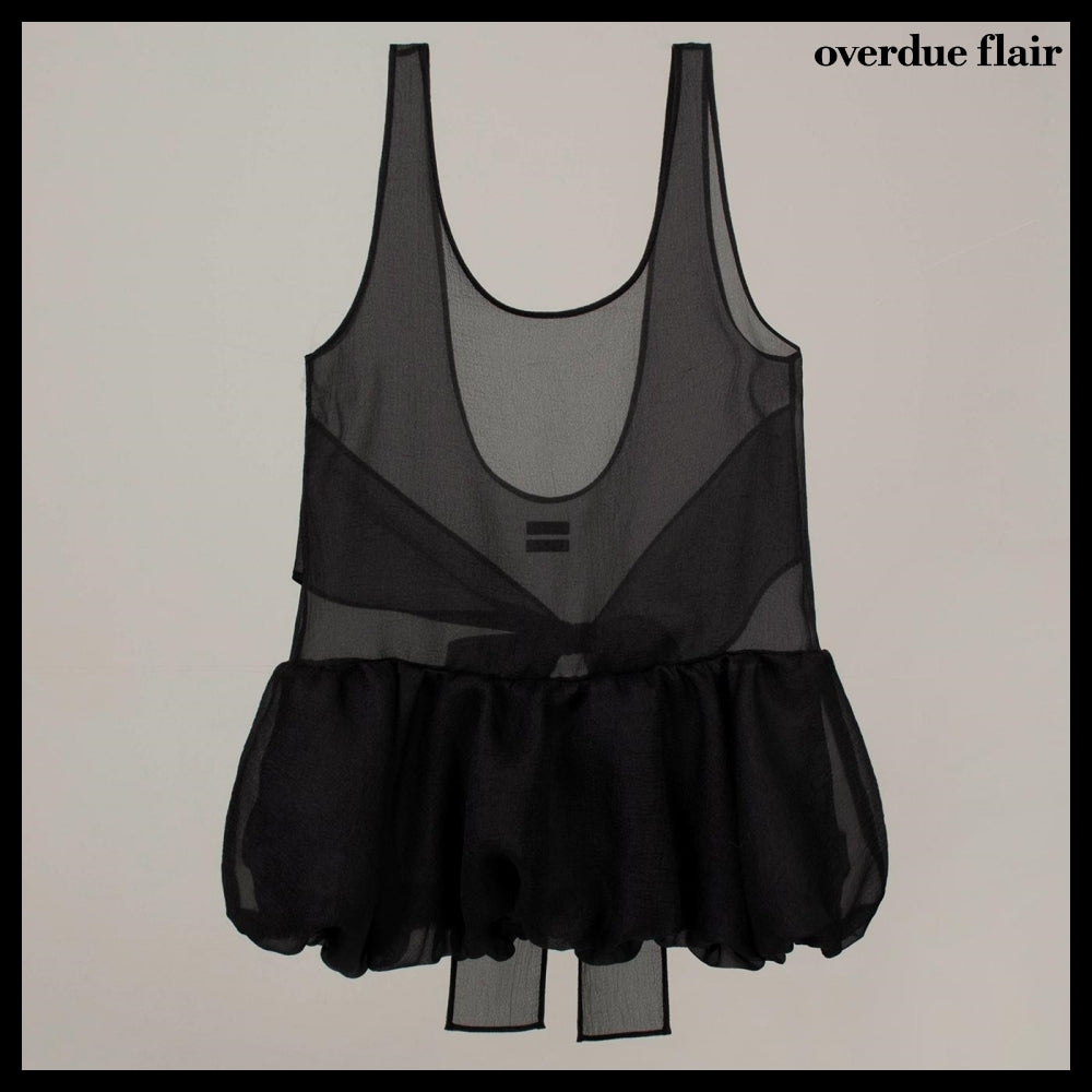 【OVERDUE FLAIR】ORGANZA BALLOON MINI DRESS 2colors