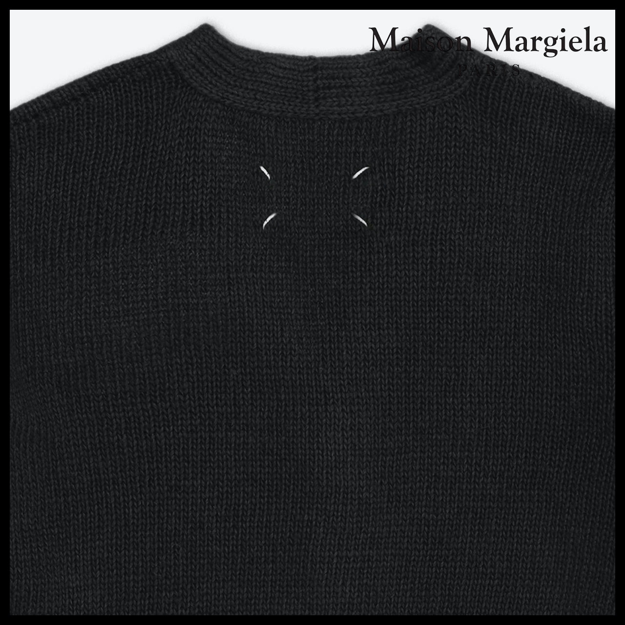 ★MAISON MARGIELA★ Gauged Hemp Knit Cardigan Black
