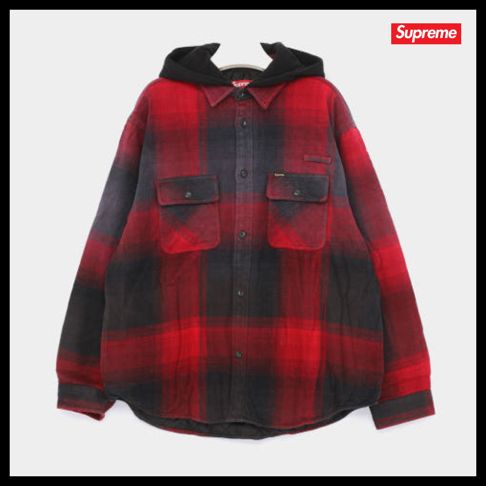 【100%正規品保証 Supreme】Quilted Lined Hooded Flannel Shirt