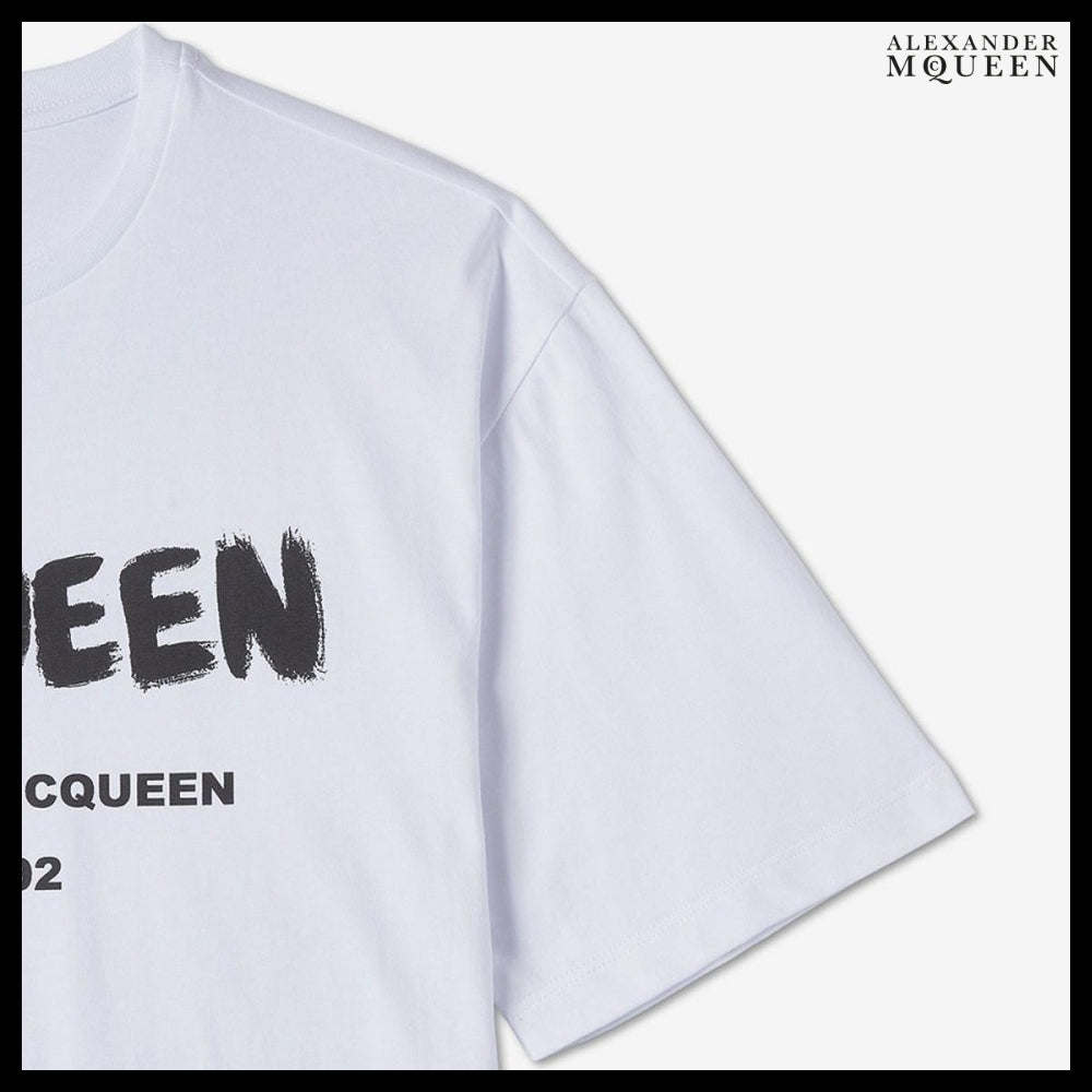 【Alexander Mcqueen】Graffiti Logo ShortSleeve T-shirt White