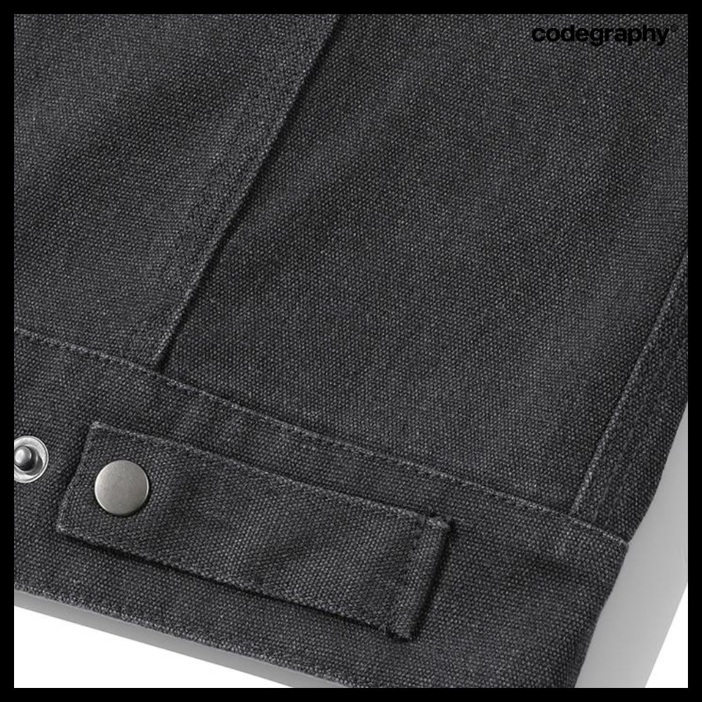 【codegraphy】Vintage Washed Hooded Work Jacket
