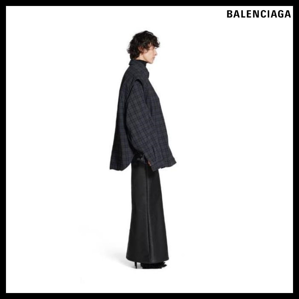 【BALENCIAGA】Detachable Sleeves Shirt Large Fit Grey
