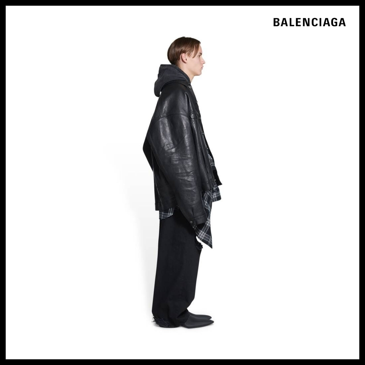 【BALENCIAGA】Denim Style Jacket Black