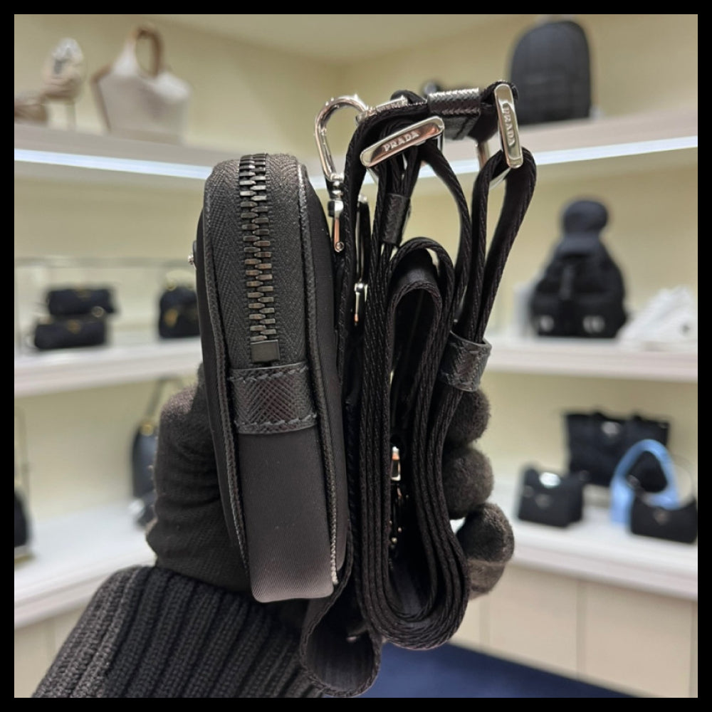 【PRADA】Triangle Logo Nylon Crossbody Bag nylon crossbody