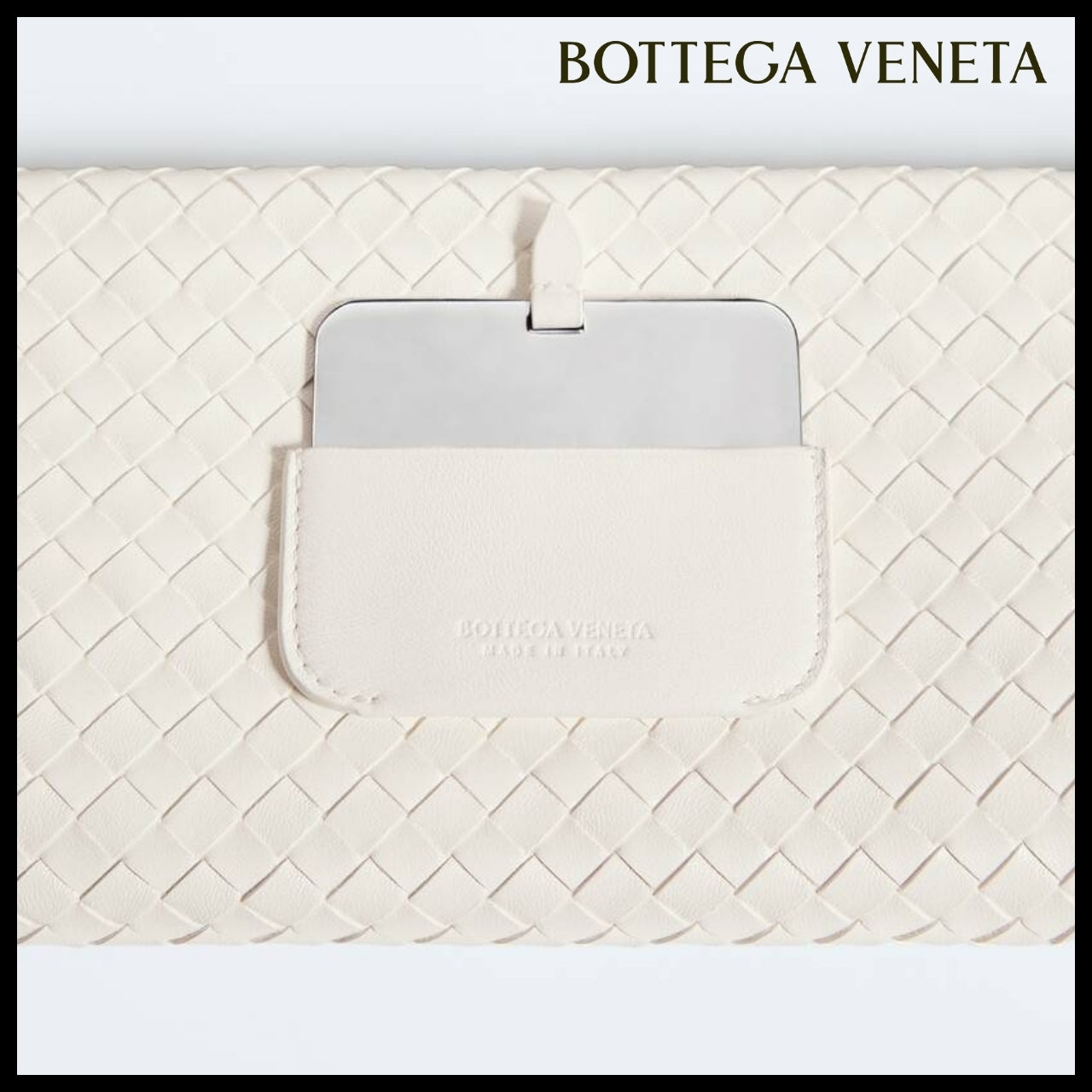 【韓国百貨店 BOTTEGA VENETA】Serata Clutch Bag Alabaster