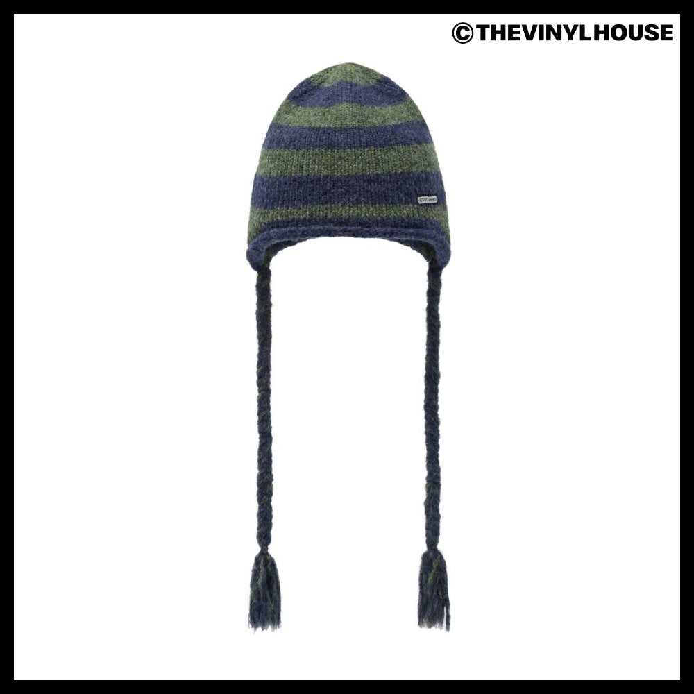 【THEVINYLHOUSE】Ear flap stripe beanie (3 colors)