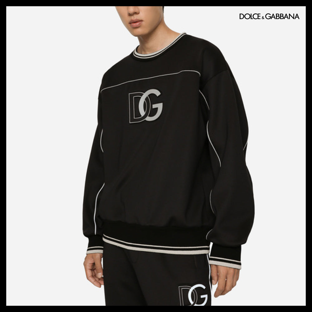 【Dolce&Gabbana】TECH JERSEY SWEATSHIRT EMBOSSED DG LOGO