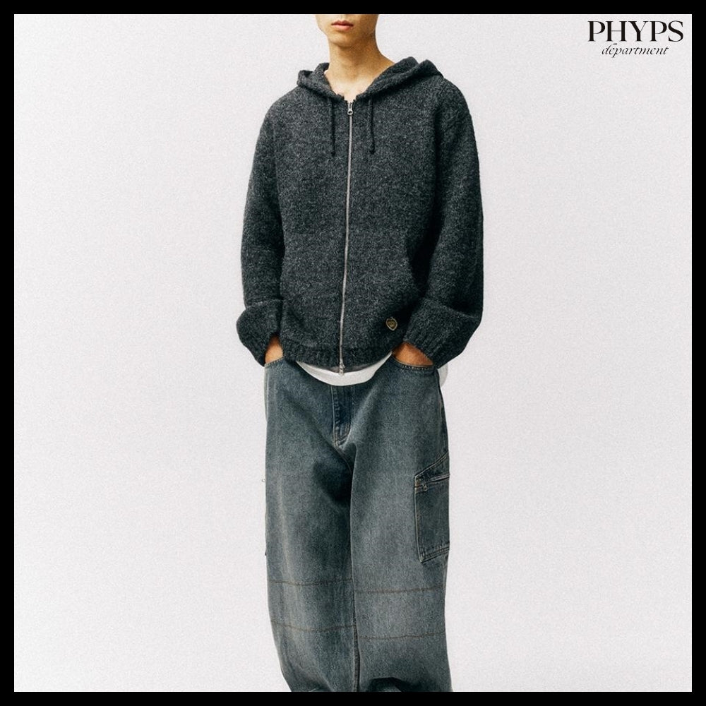 【PhypsDepartment】ハート アップル ニット フードジップアップ