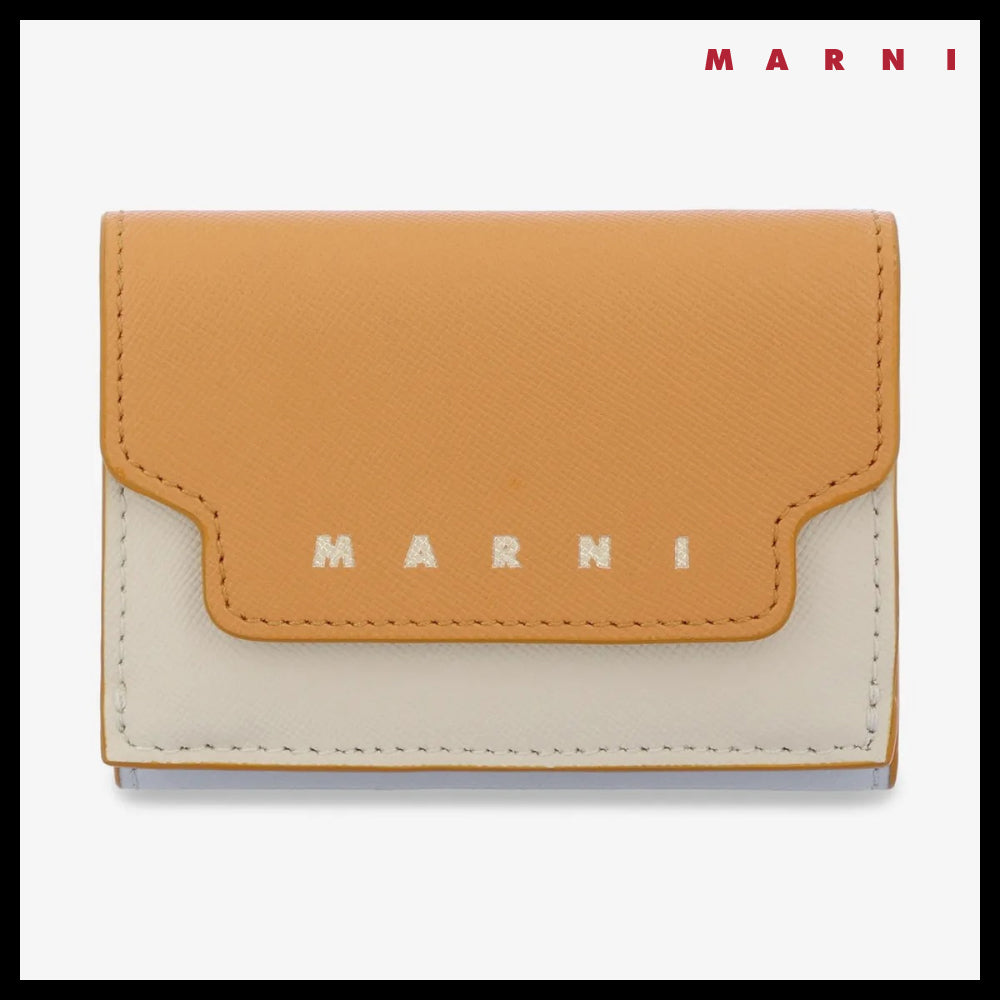 【MARNI】Trifold Wallet Papaya Pearl