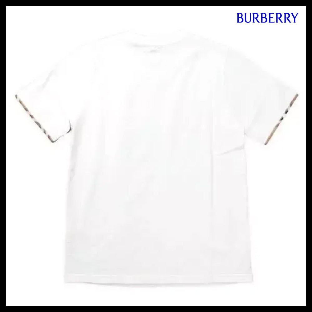【Burberry】Maud Sleeve Check Cotton Short Sleeve T-Shirt
