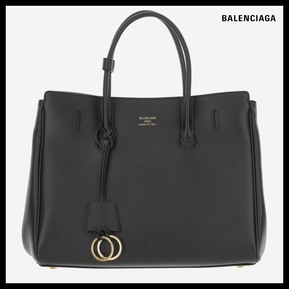 【BALENCIAGA】ブラックレザー スモール キャリーオール Hempton