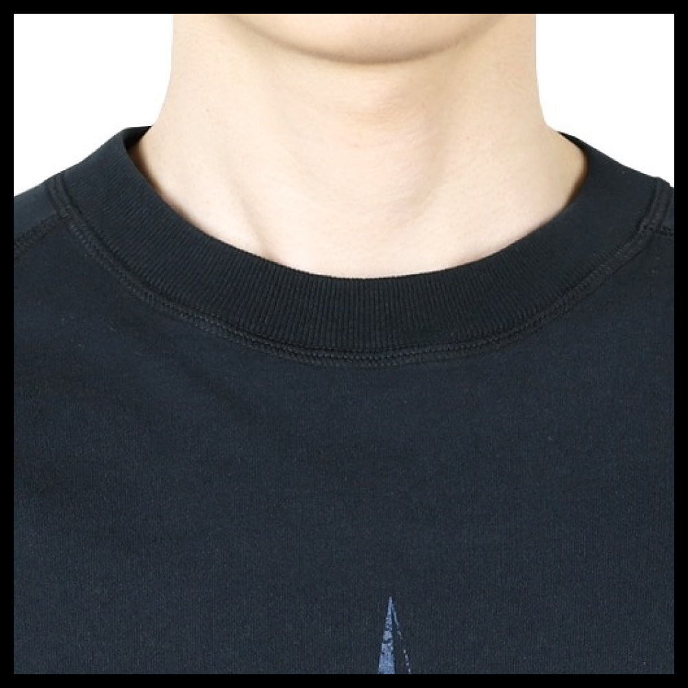【STONE ISLAND】Logo Print Cotton Jersey T-Shirt Navy