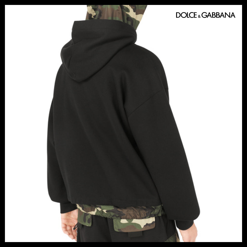 【Dolce & Gabbana】Hoodie with Camouflage-Print Details