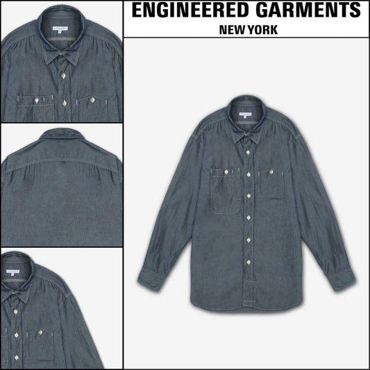 ◆Engineered Garments◆ ワークシャツ インディゴ シャンブレー