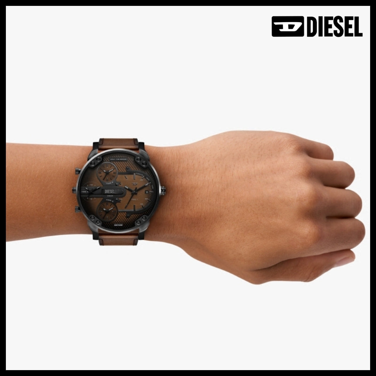 【DIESEL】Mr. Daddy Slim Chronograph Men’s Leather Watch