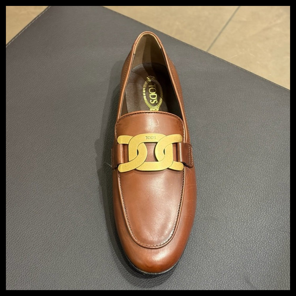 【Tod’s】CUOIO Kate Leather Women’s Loafers Brown