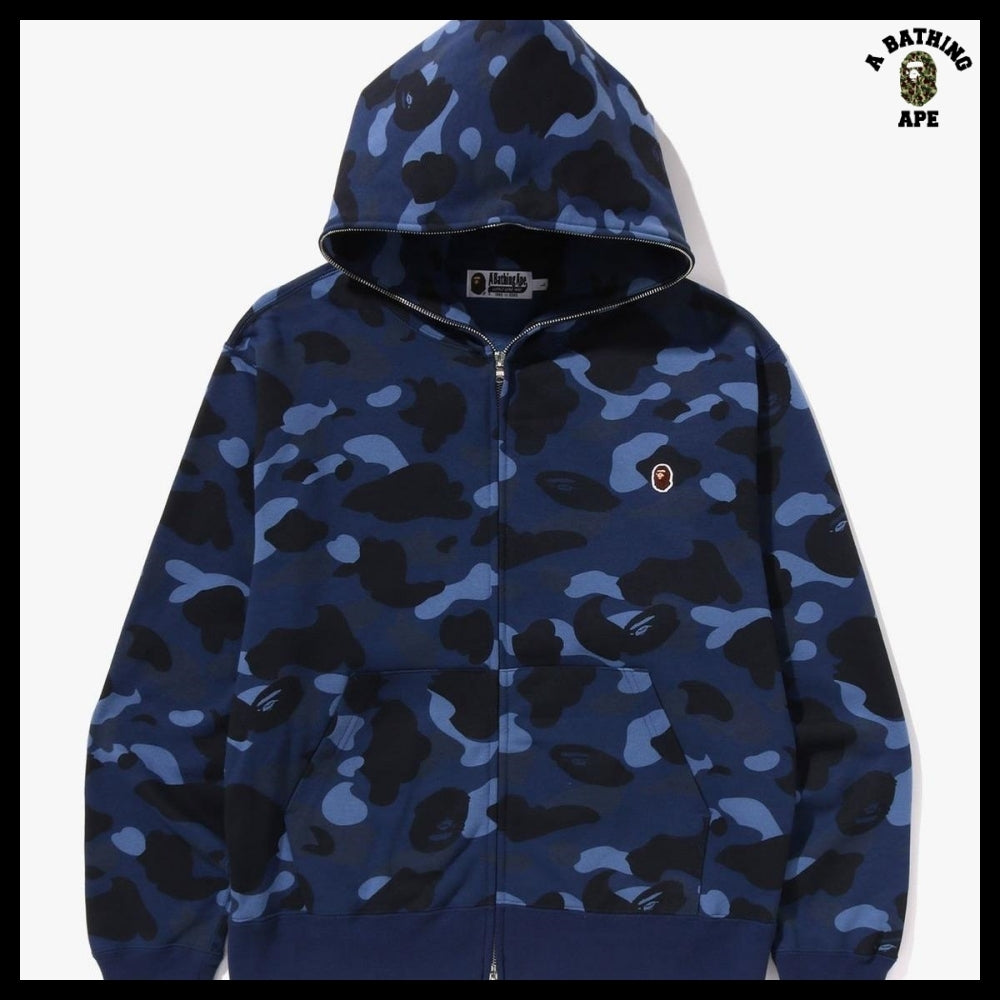 【A BATHING APE】One Point Color Camo Crop Full Zip Hoodie