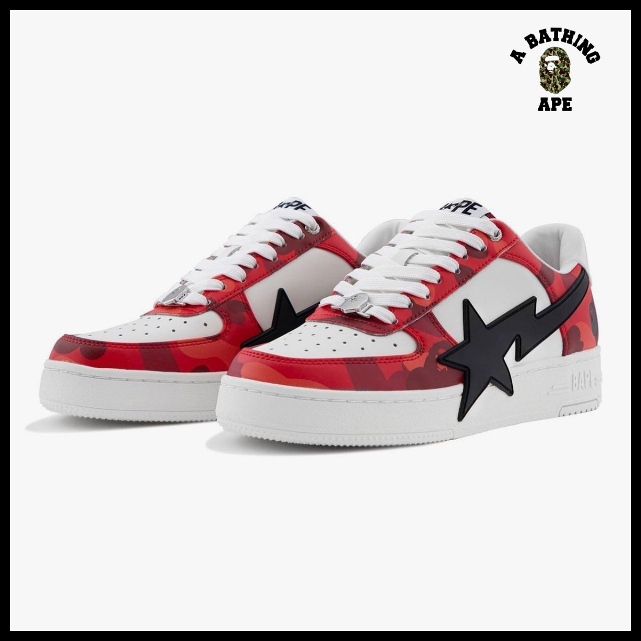 【A BATHING APE】Bape Star OS Red Sneakers