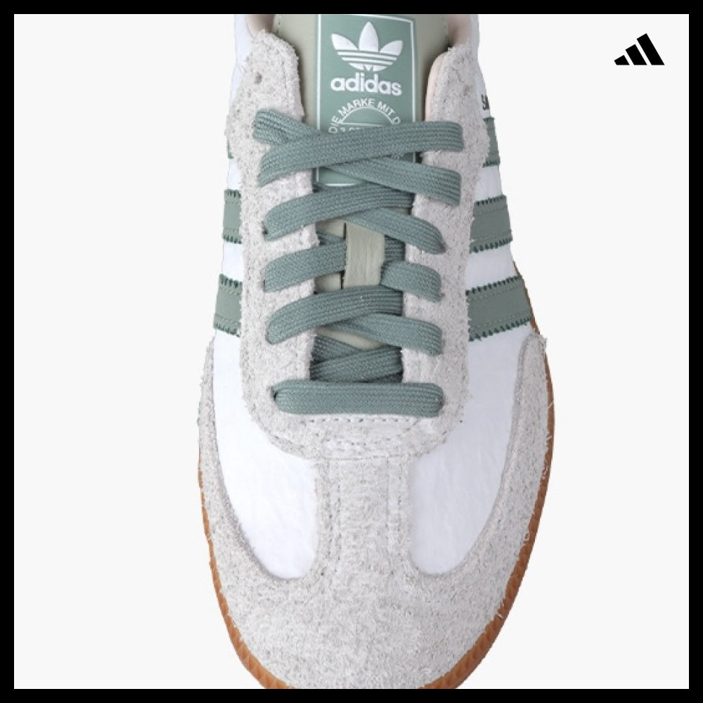 【adidas】Samba OG Cloud White Silver Green Sneakers