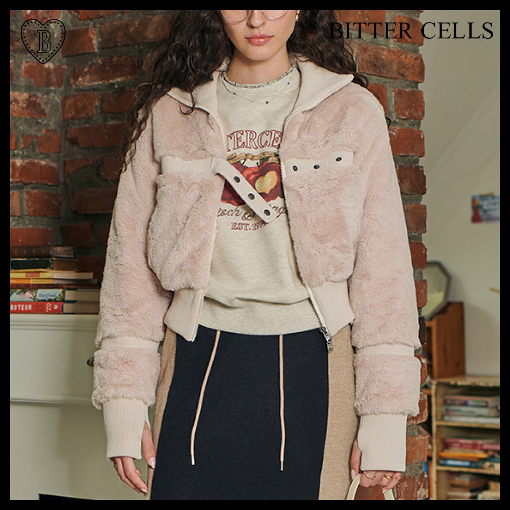 【BITTER CELLS】PUPPY CROP JACKET CREAM