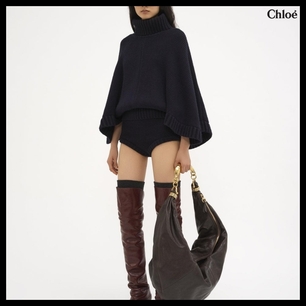 【Chloe】Short Turtleneck Cape