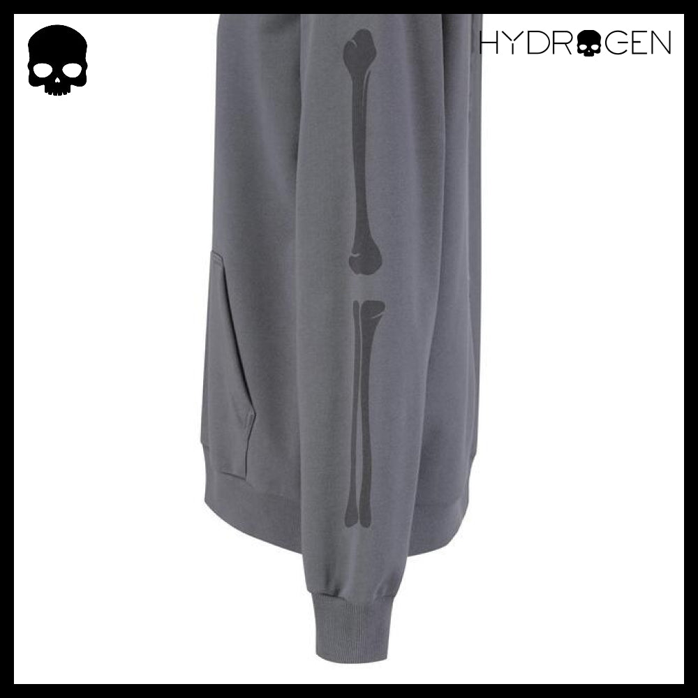 [HYDROGEN] UNI SLEEVE GRAPHIC HOODIE GREY
