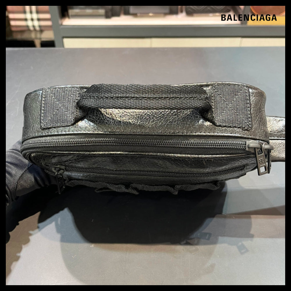 【BALENCIAGA】Army Pouch Crossbody Messenger Bag Black