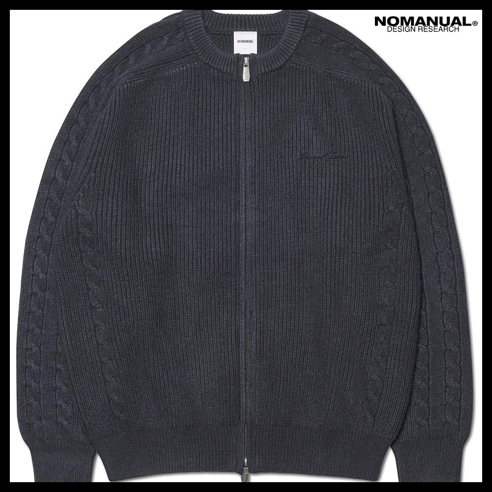 【NOMANUAL】Anomaly Knit Zip-Up Charcoal