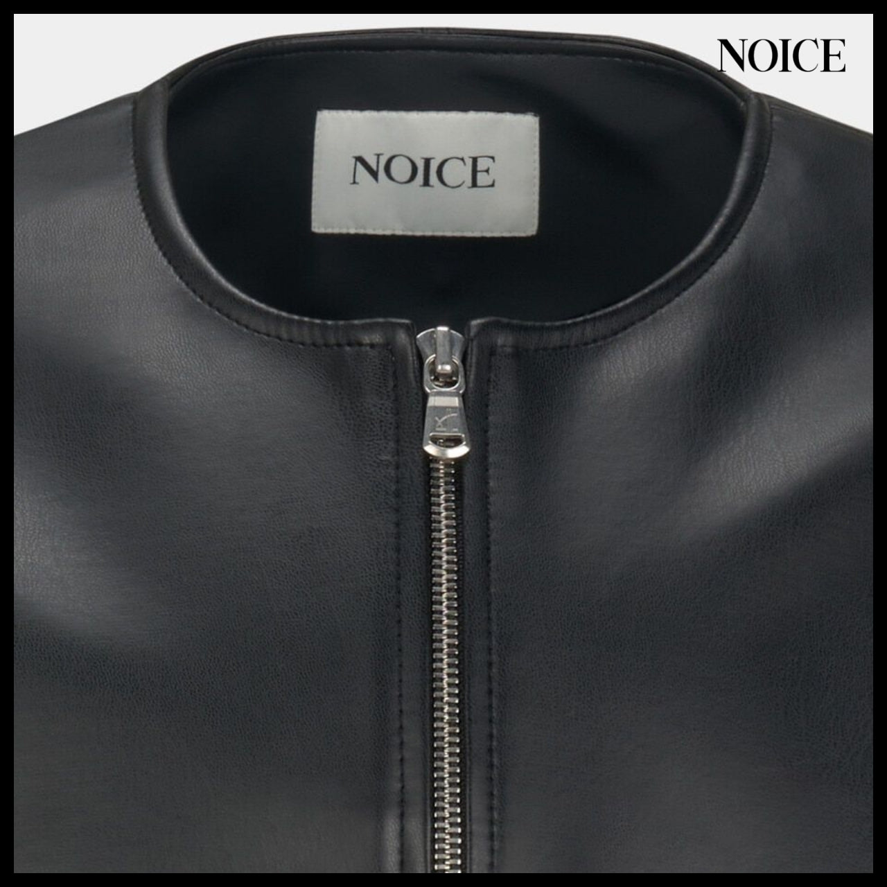 【NOICE】M Motorcycle Faux Leather Jacket Black